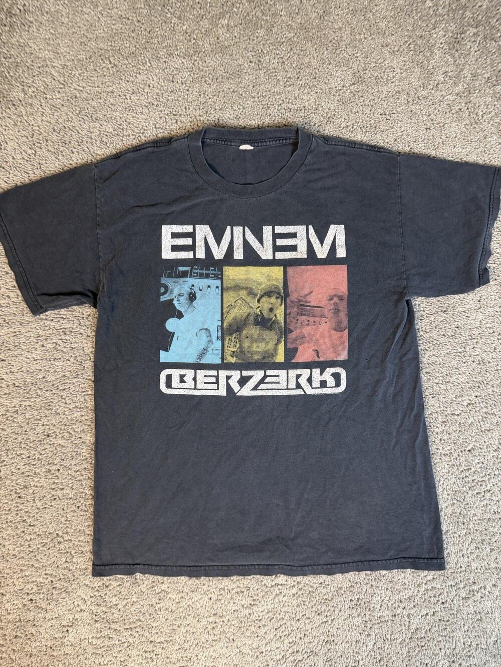 Eminem Berzerk Shirt Mens M Black Berzerk Graphic Crew Neck Cotton Classic Fit